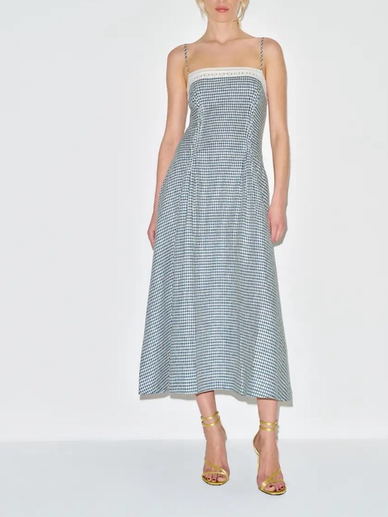 Reformation Dresses & Skirts - Reformation Pomona Linen Dress Gingham Spaghetti-Strap Dress Sz 8 Brand new